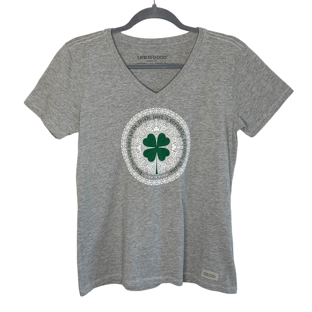 Life is Good Womens Crusher Tee Short Sleeve Irish Pride Peru Cotton Medium